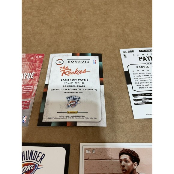 Cameron Payne Basketball Cards, Lot of 5, Rookie and Auto, Thunder/Bulls - Picture 8 of 10